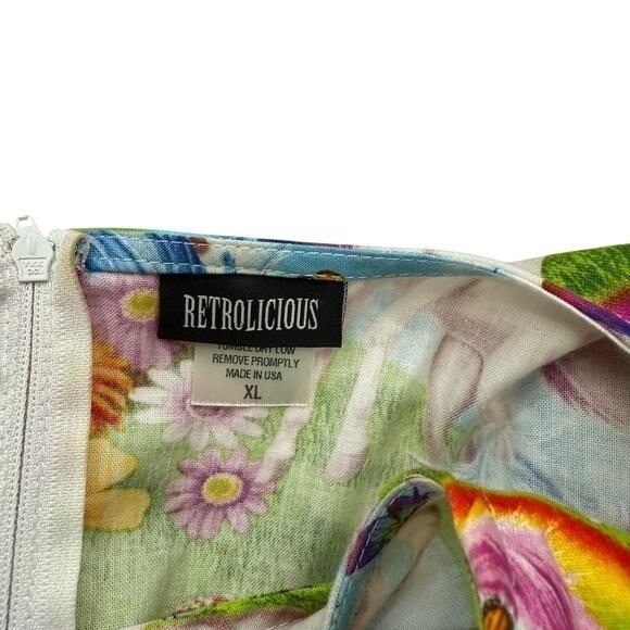 Retrolicious Unicorn Rainbow Print Dress Womens Size XL Made in USA Pockets - Picture 3 of 6